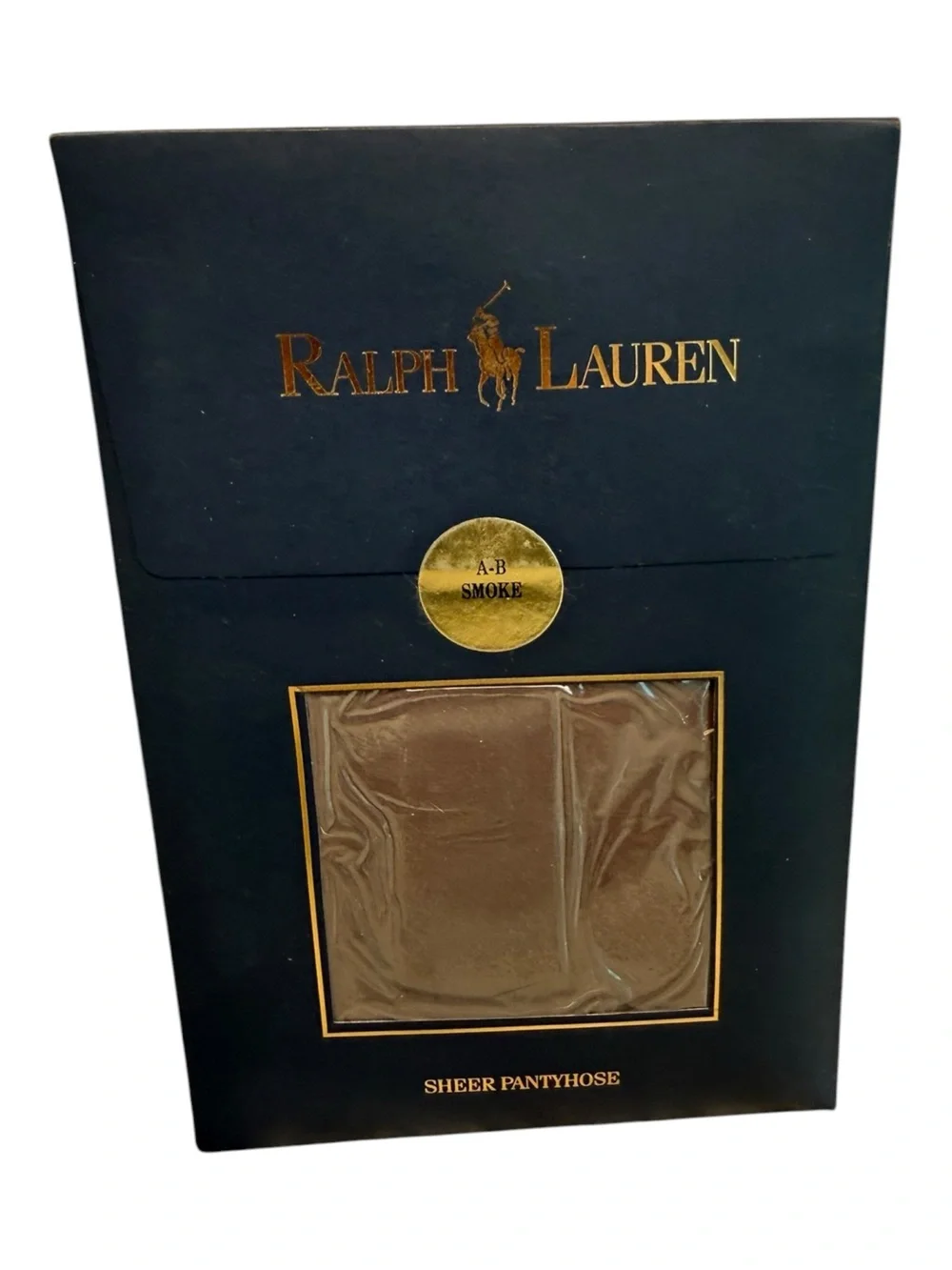 Vintage Polo Ralph Lauren Sheer Pantyhose Size AB Smoke Made In USA